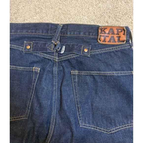 Kapital Okagilly Bone Denim Jeans Raw Indigo Size 36 - Picture 4 of 5